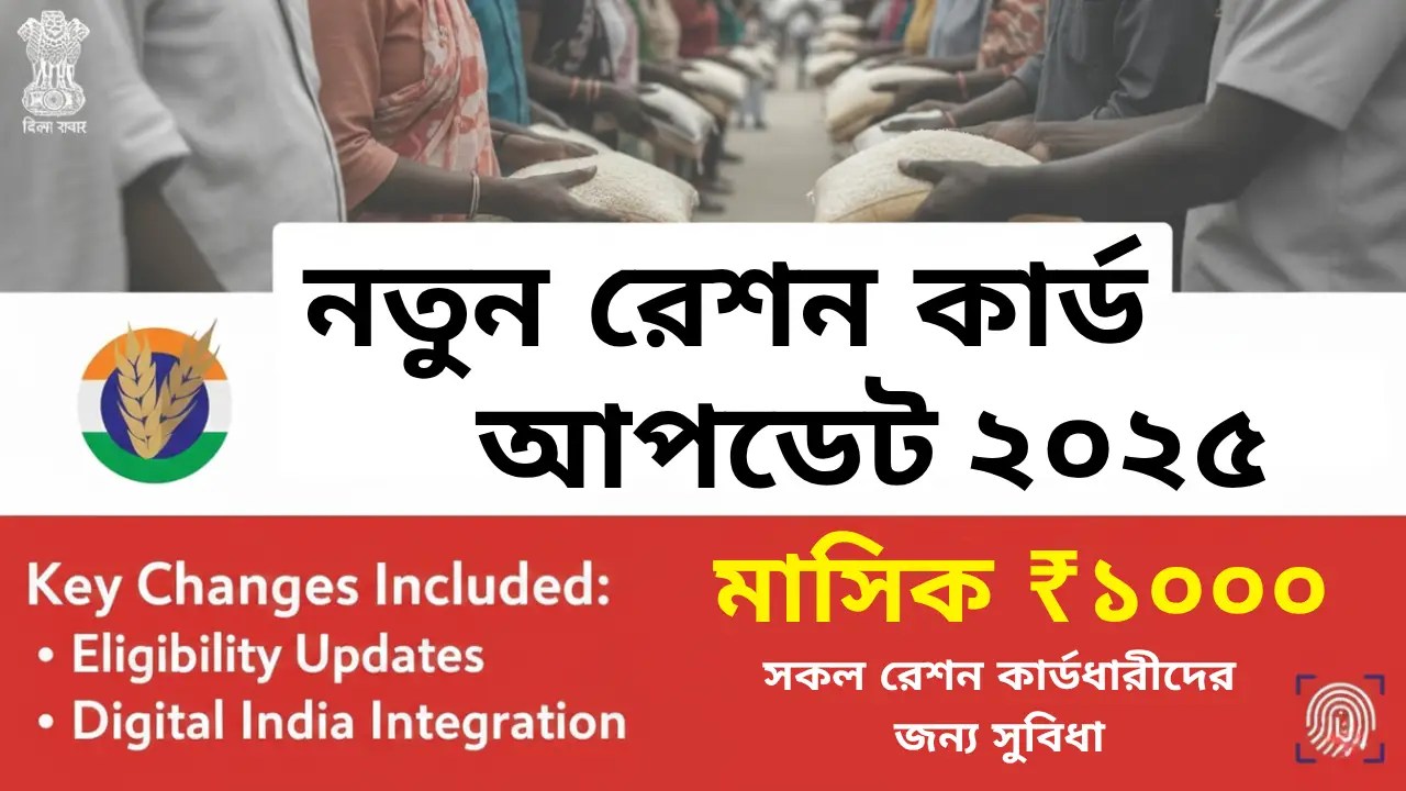New Ration Card Regulations 2025 India, সকল রেশন কার্ডধারীর জন্য মাসে ₹১০০০ নতুন সুবিধা