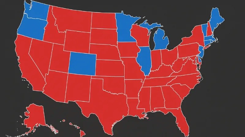 Red Vs Blue States And The Shifting US Political Map In 2025 North Geographic Overview Red Vs. Blue State Leadership 