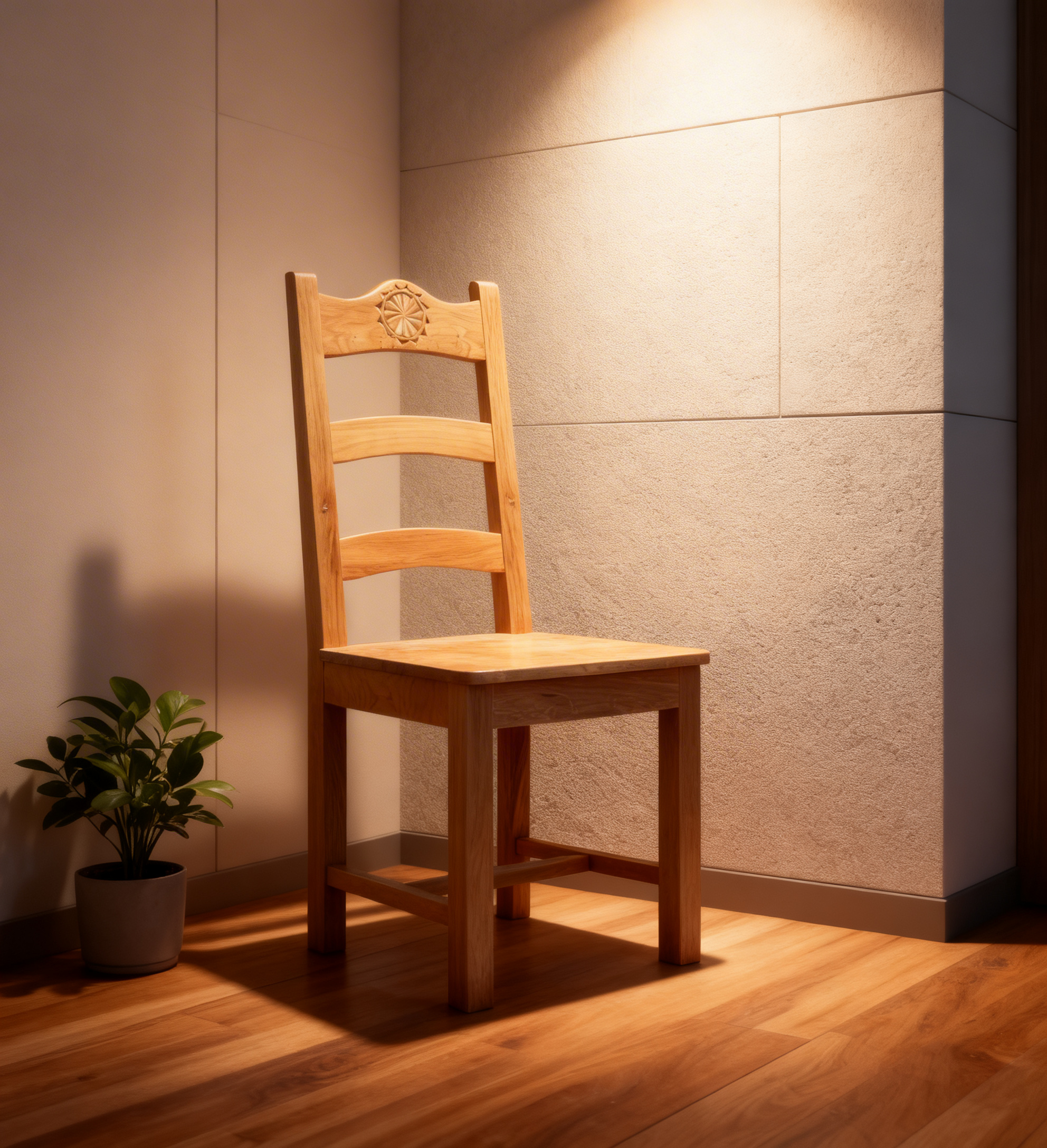 Scaun clasic sculptat Leon stejar