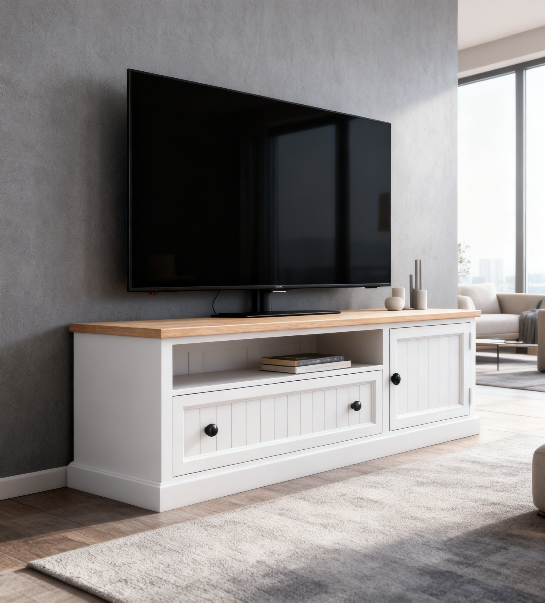 Comodă TV modernă cu 1 ușă și 1 sertar Liam