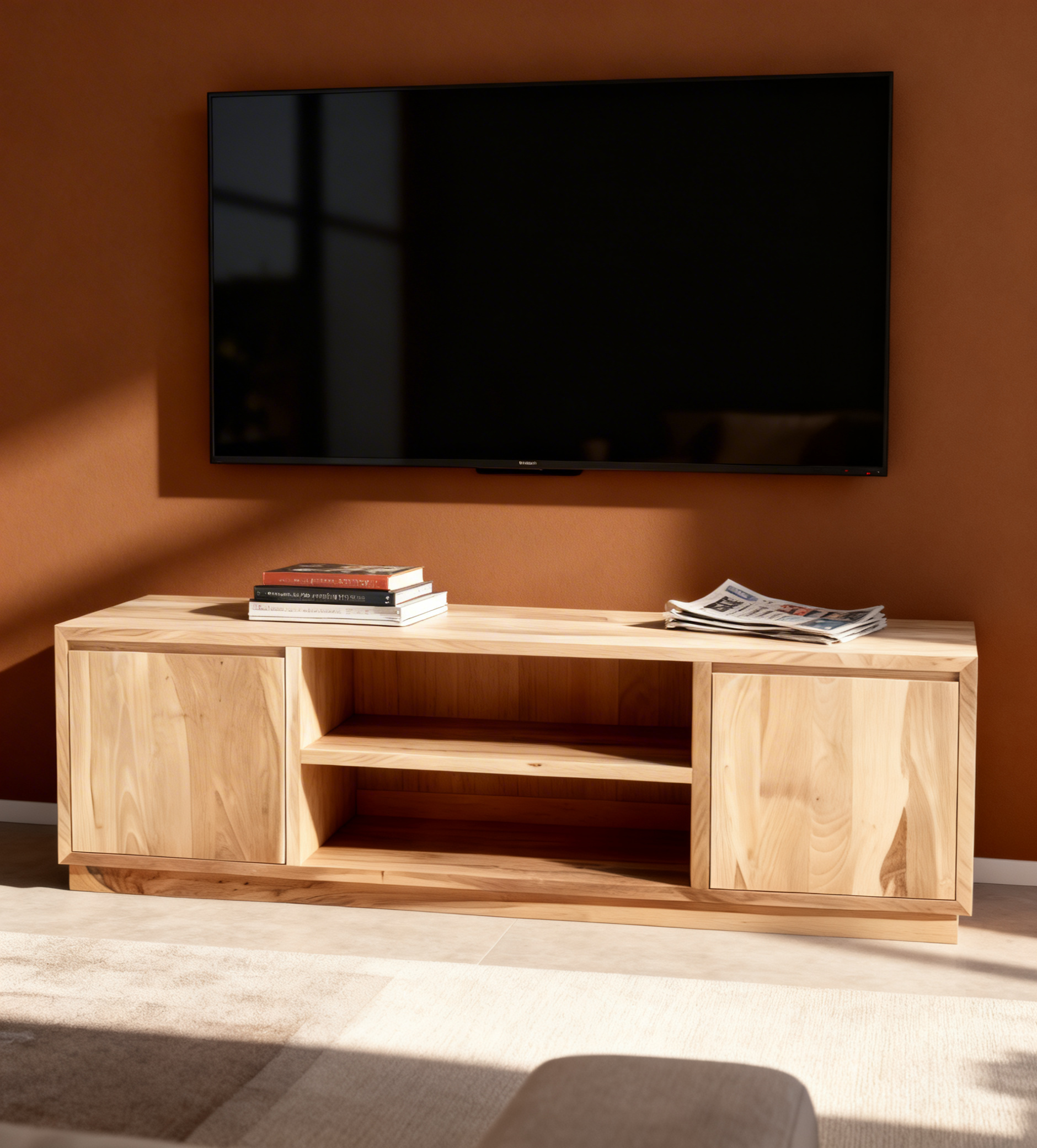 Comoda TV modernă cu 2 uși Eric nuc