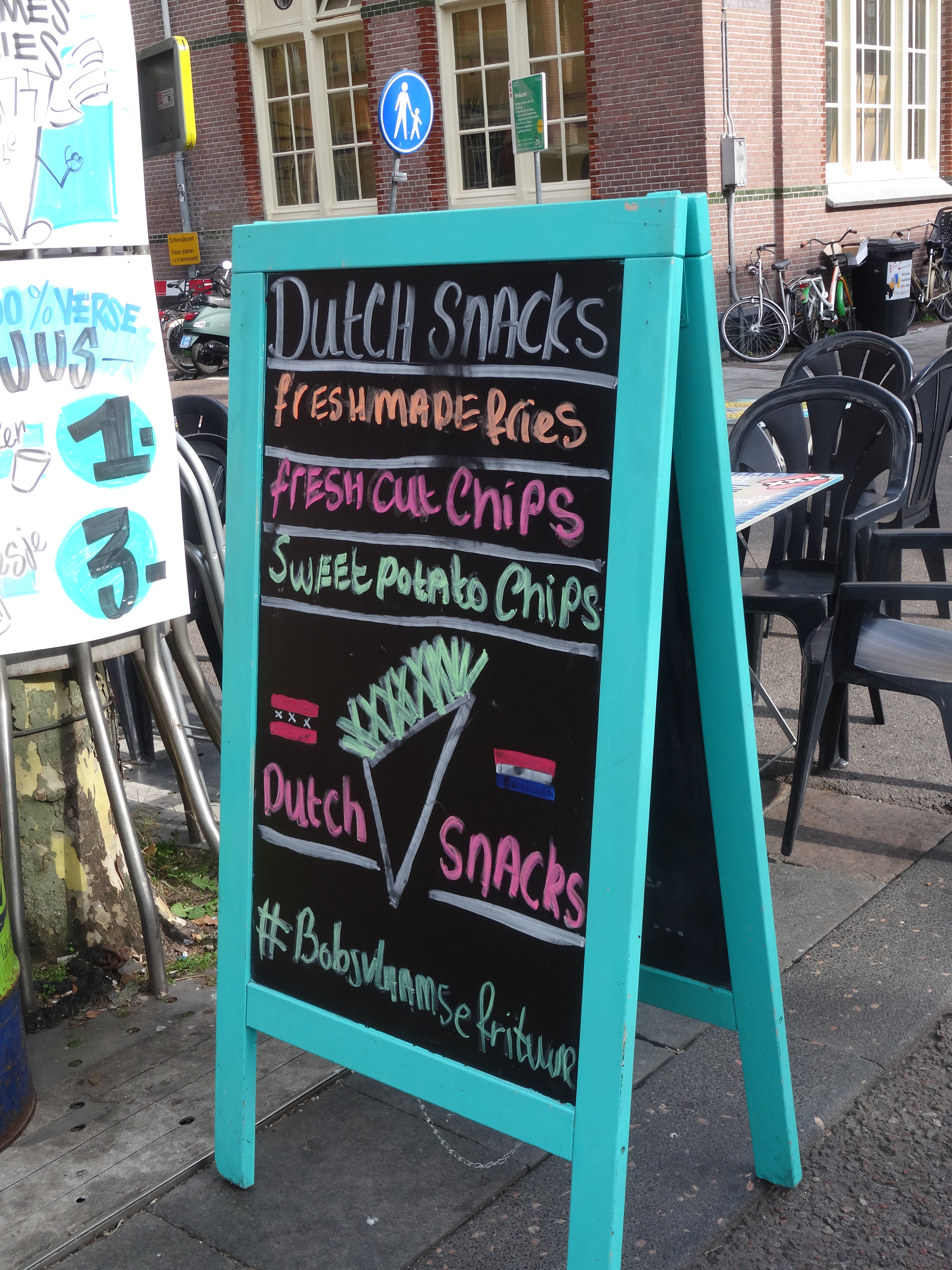 amsterdam, menu d'un snack