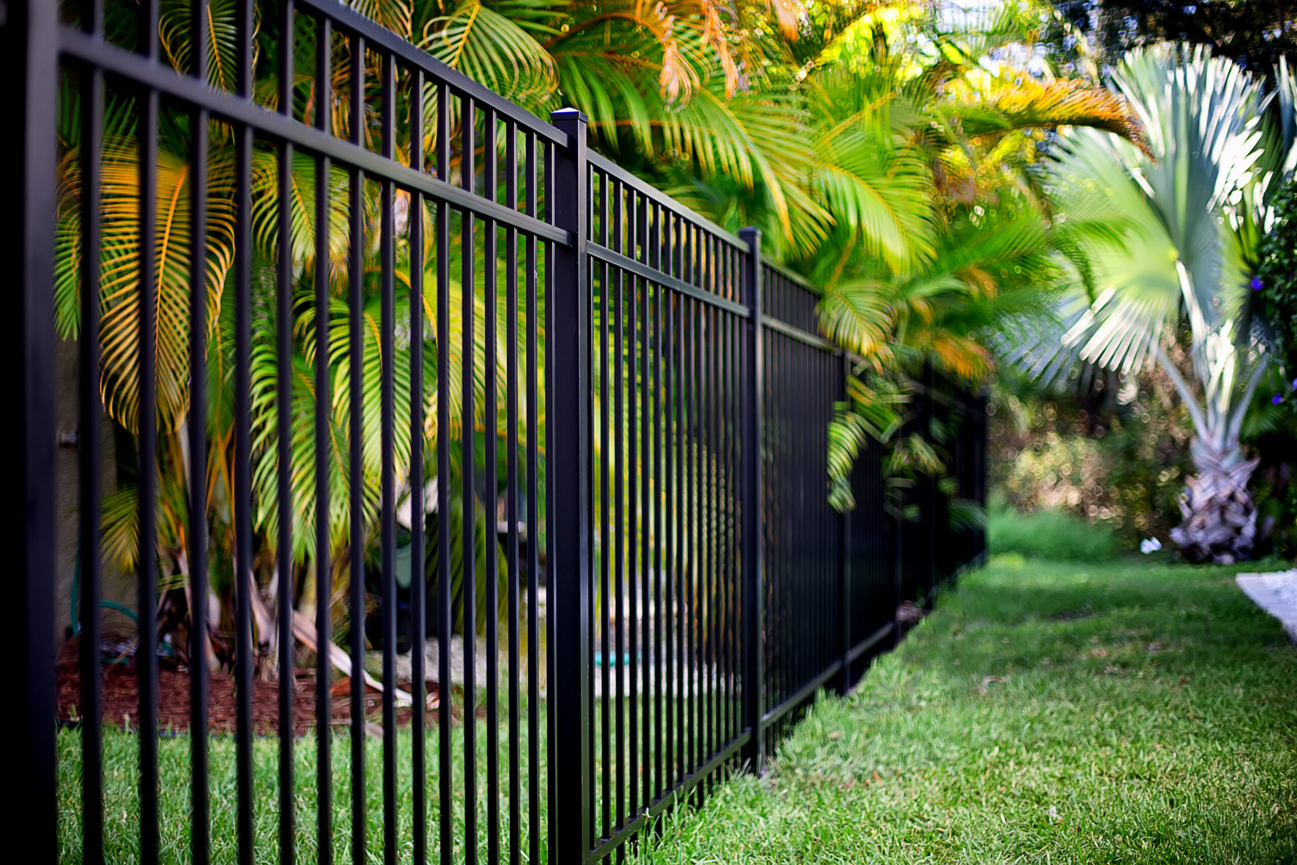 aluminum black three rail fence