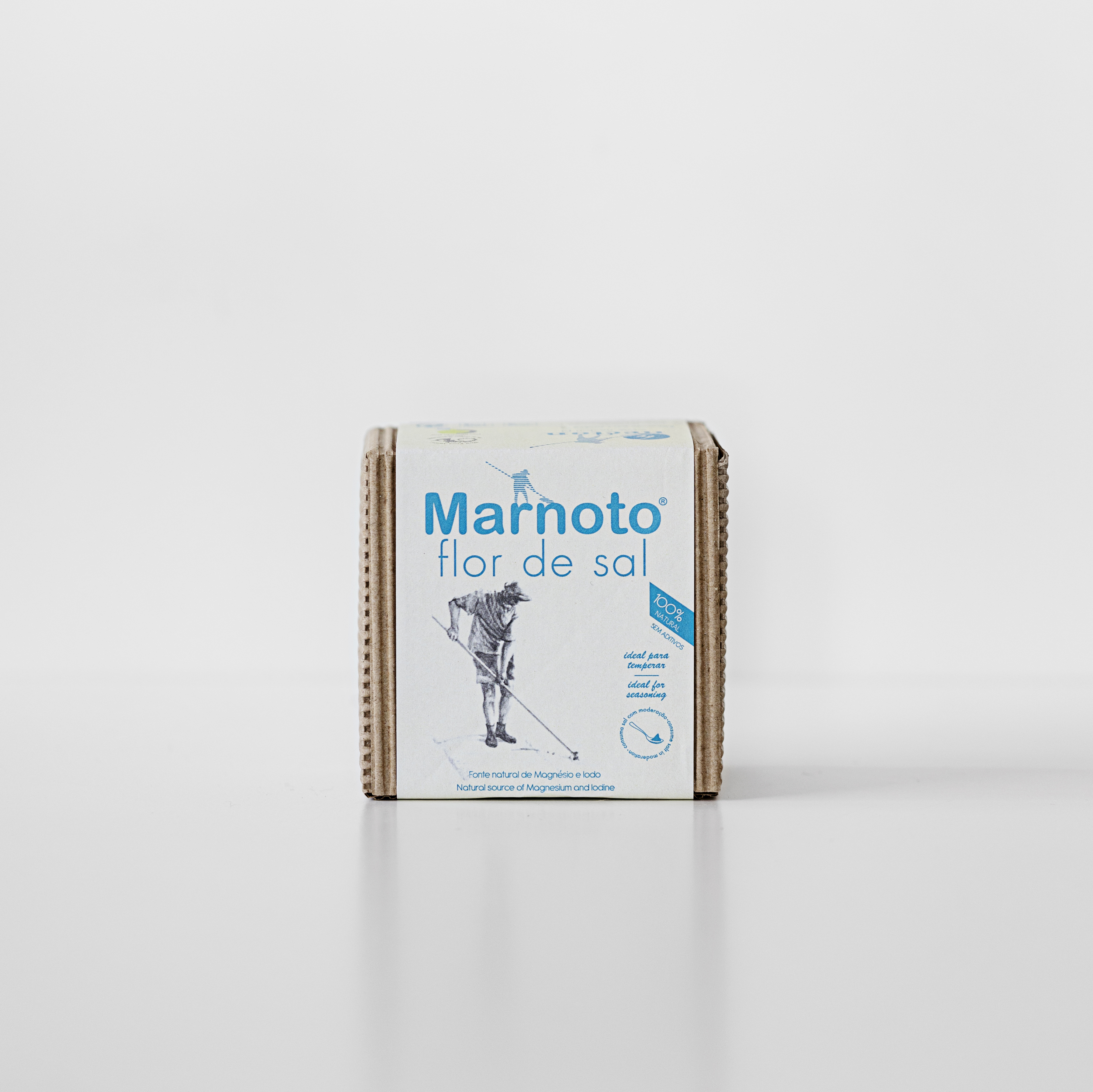 Flor de sal da gama rustica em caixa de cartao canelado da marca marnoto
