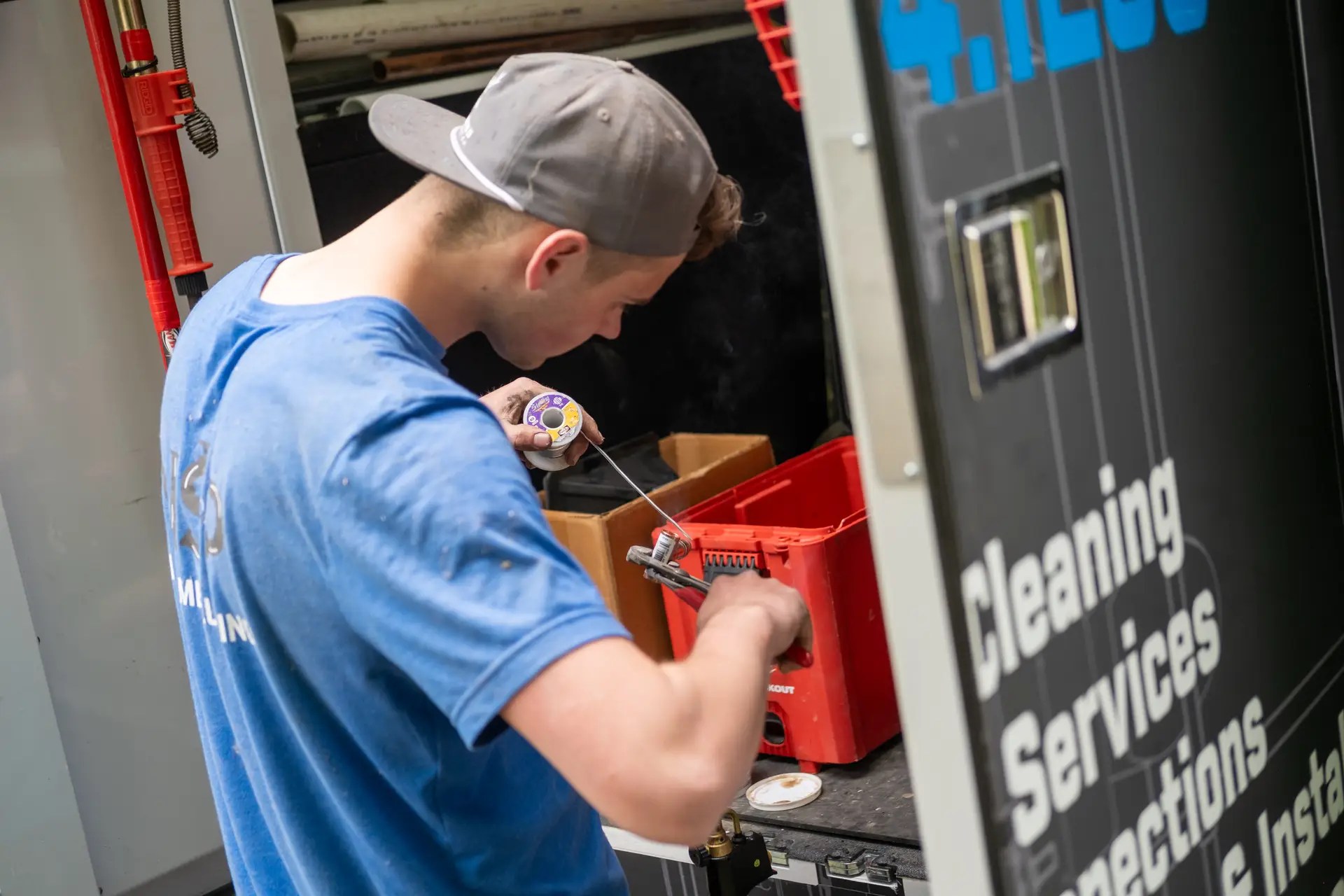 Plumber doing commercial plumbing service