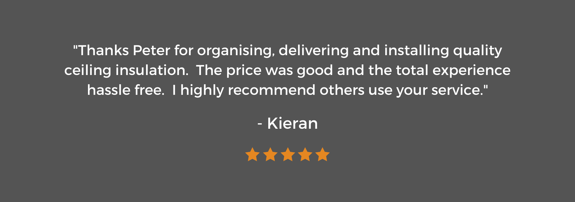 5 Star Review from Kieran