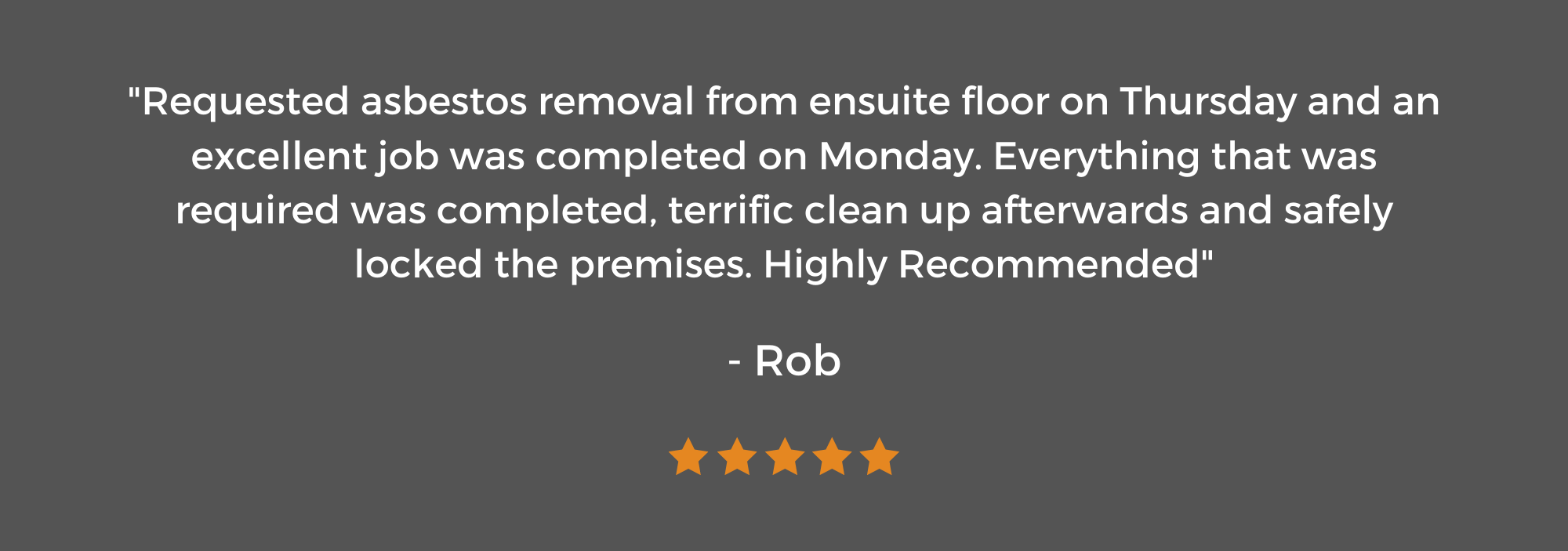 5 Star Review from Rob