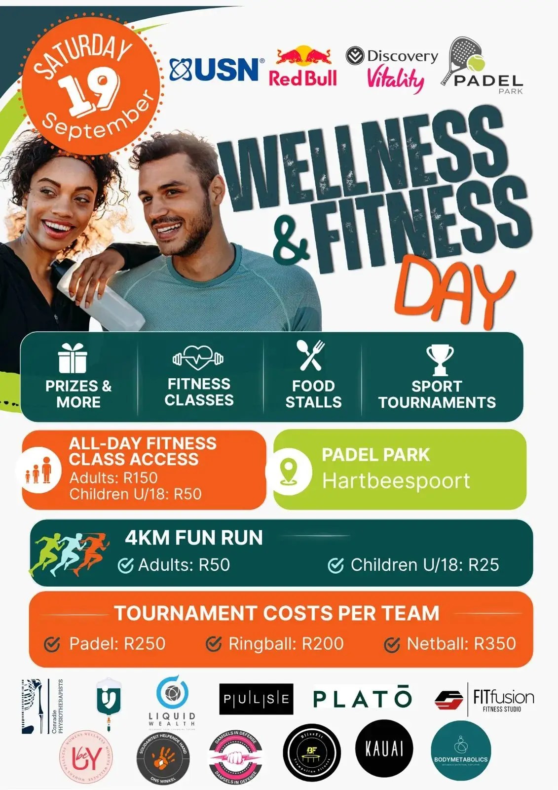 Wellness and Fitness day at Padel Park, organiser artwork