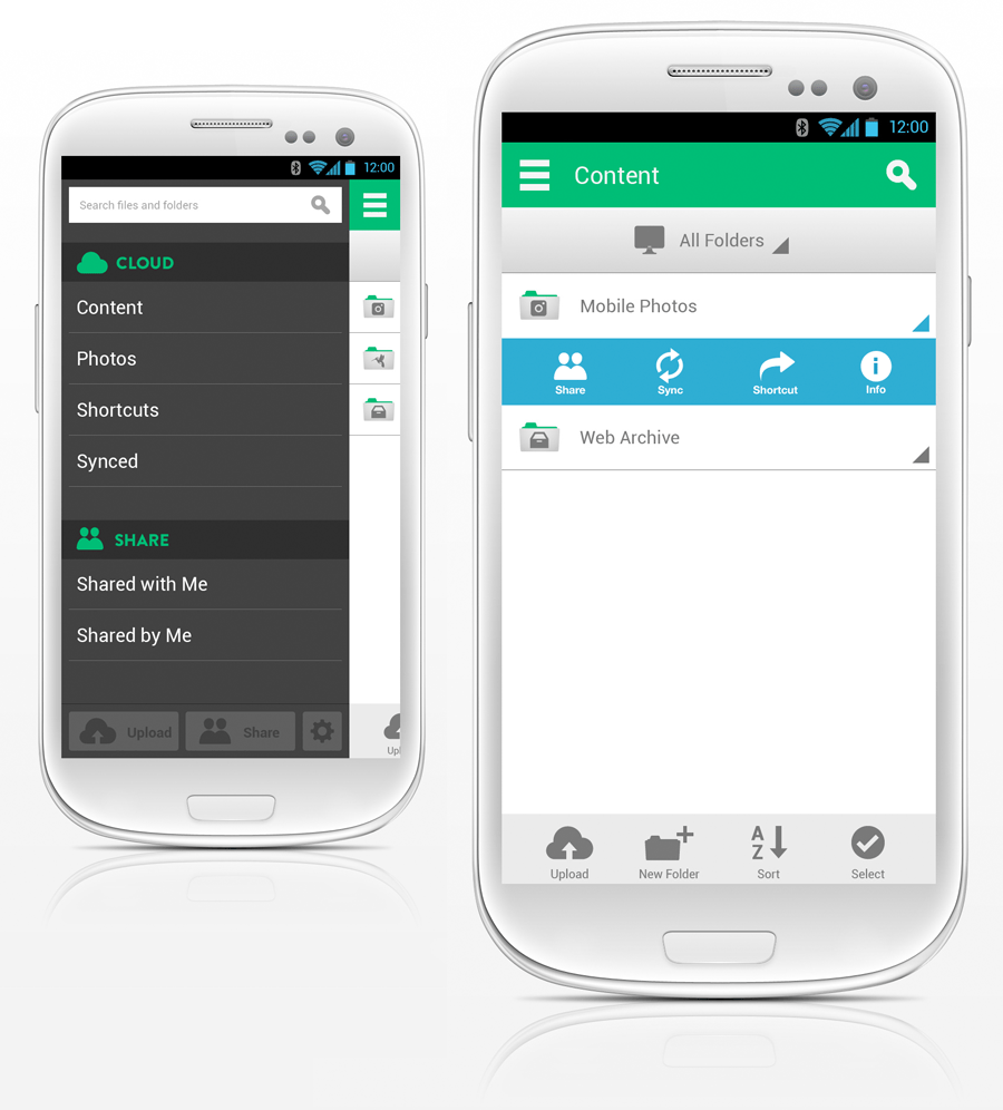 Android screens within device