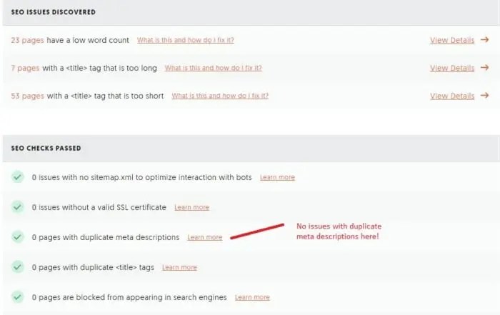 Ubersuggest's SEO audit function.