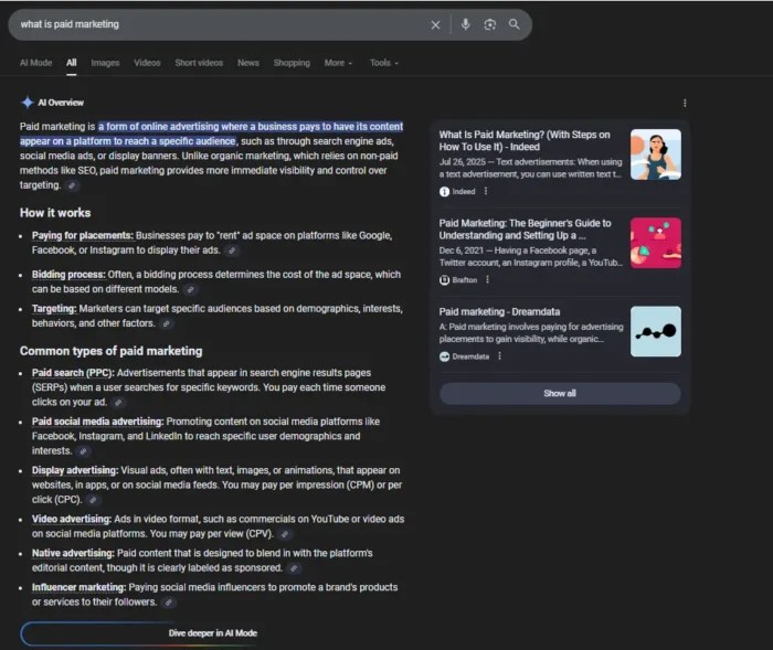 How certain types of content is pulled into AI overviews.