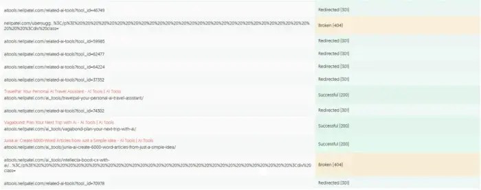 Ubersuggest's site audit feature.