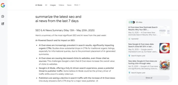 Google's AI mode.
