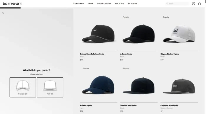 A Melin fit quiz for hats.