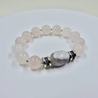 Genuine Chevron Amethyst Beaded Bracelet