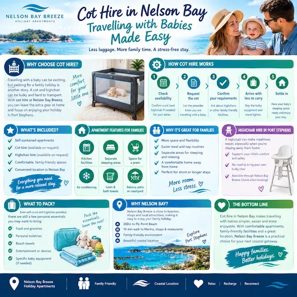 Cot Hire in Nelson Bay: Travelling with Babies Made Easy