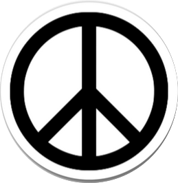 black peace button