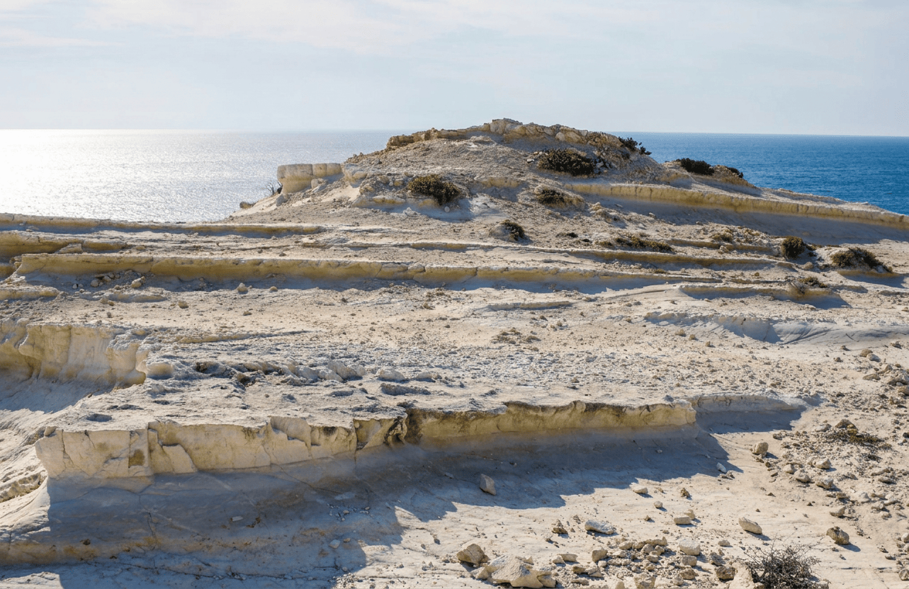 Paphos coastline that early settlers crossed by sea 25917