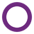A circular icon featuring a white circle surrounded by a thick purple ring.