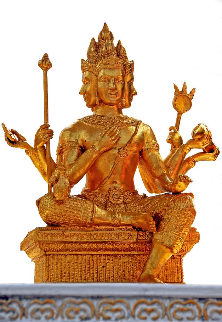 The Three Faced Brahma Who Creates with Shiva