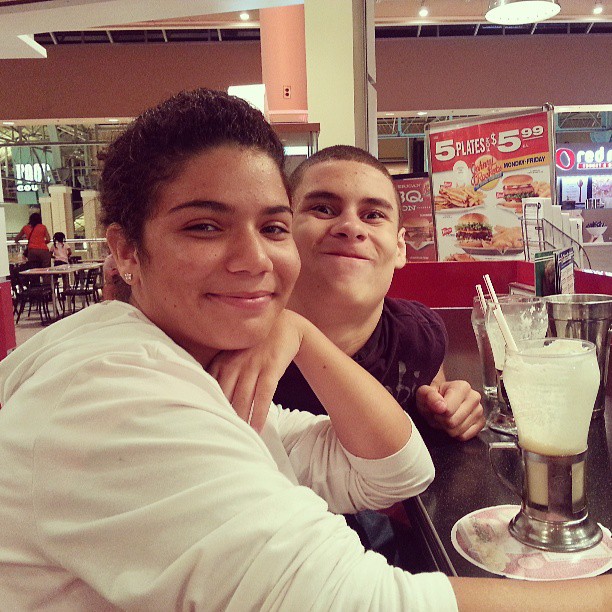 Milkshakes @ Johnny Rockets before watching Monster University