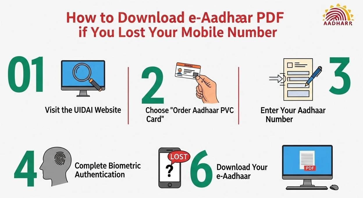 How to Download e-Aadhaar PDF if You Lost Your Mobile Number (Tech Trick)