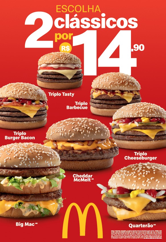 McDonald's Clássicos do Dia em nova promoção dois por R 14,90 McDonald's Clássicos do Dia em nova promoção dois por R 14,90