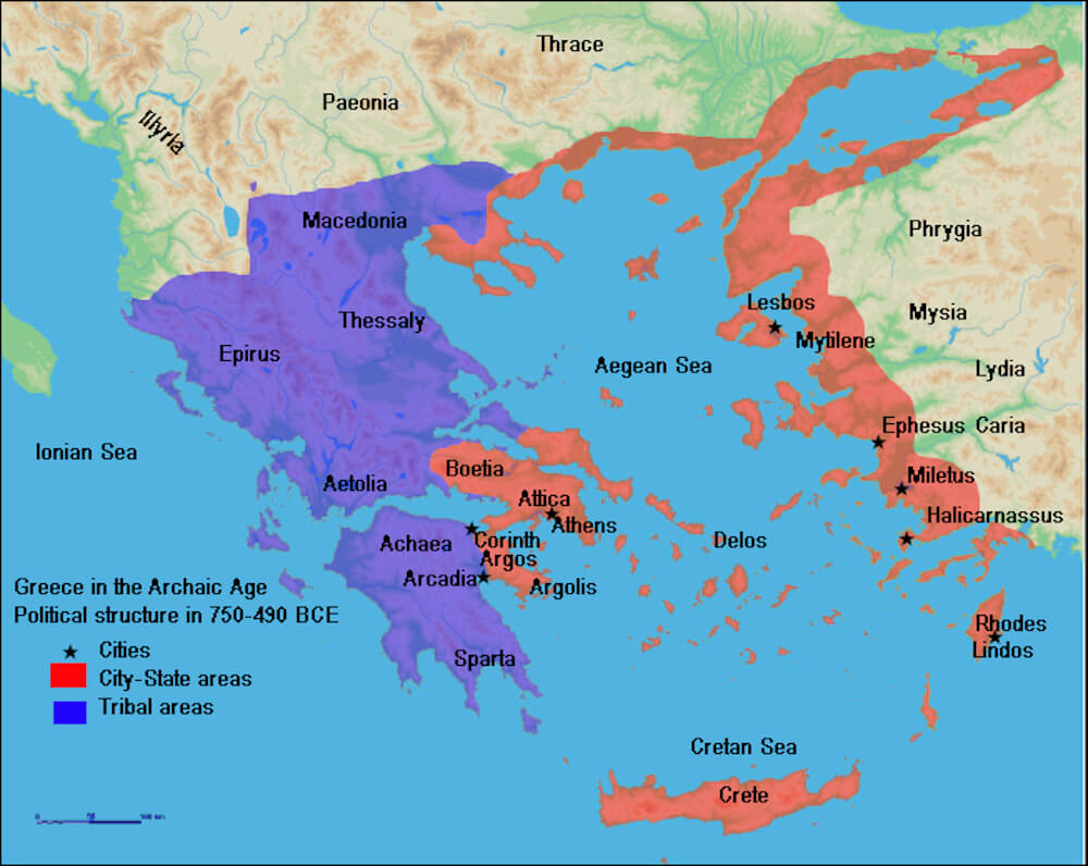 Ancient Greece Brief History Facts About Culture And Daily Life Map Of Archaic Greece English 