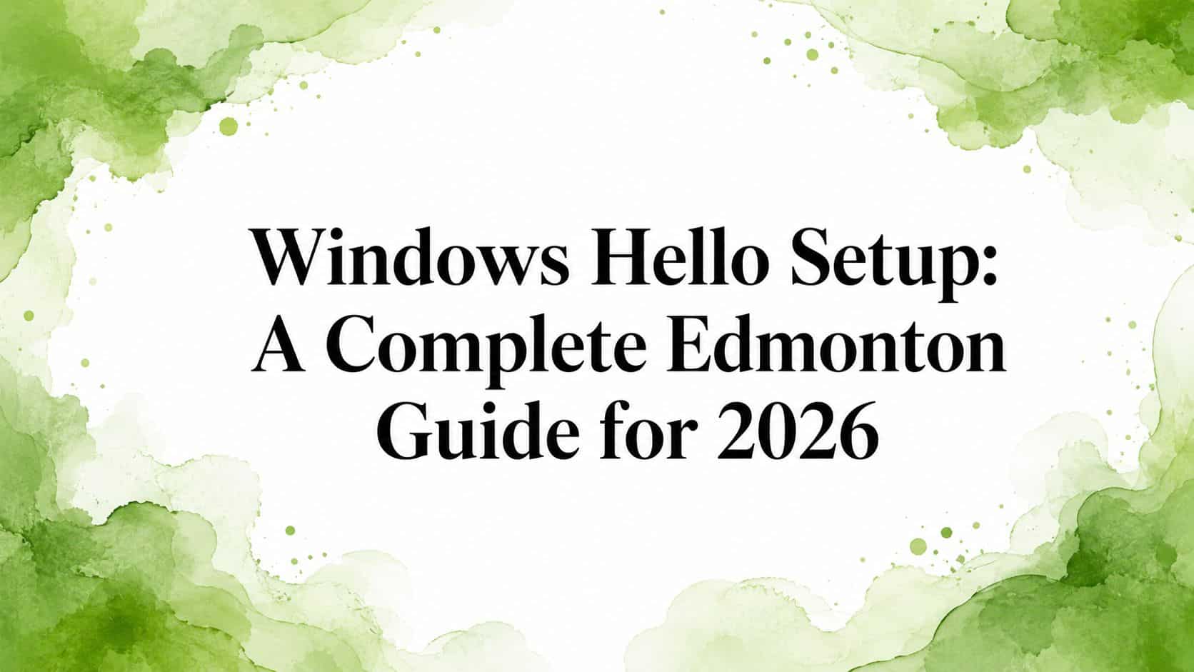 Windows Hello Setup: A Complete Edmonton Guide for 2026