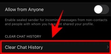 iphone clear chat history как удалить сигнал с телефона
