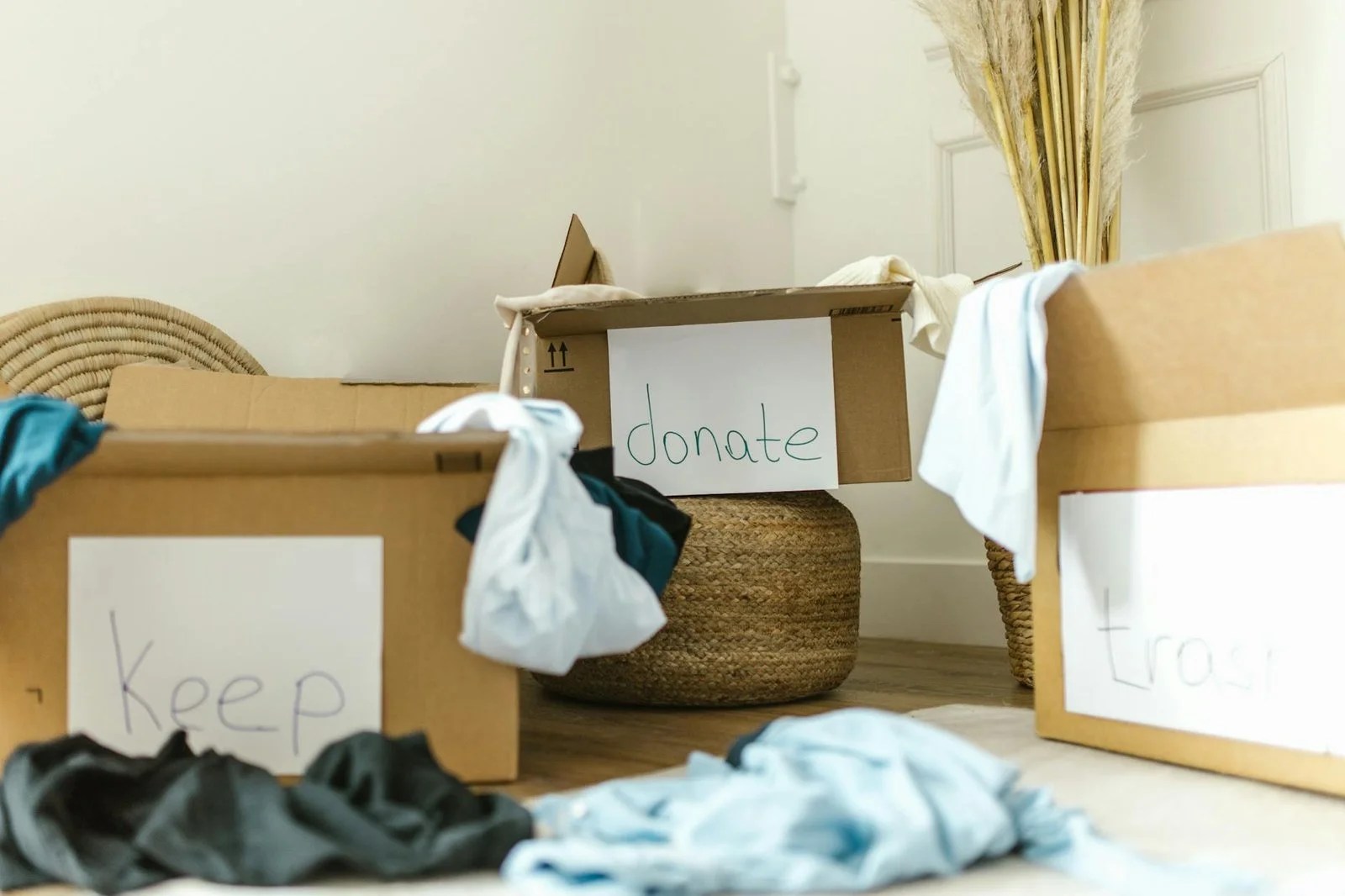boxes on the floor
