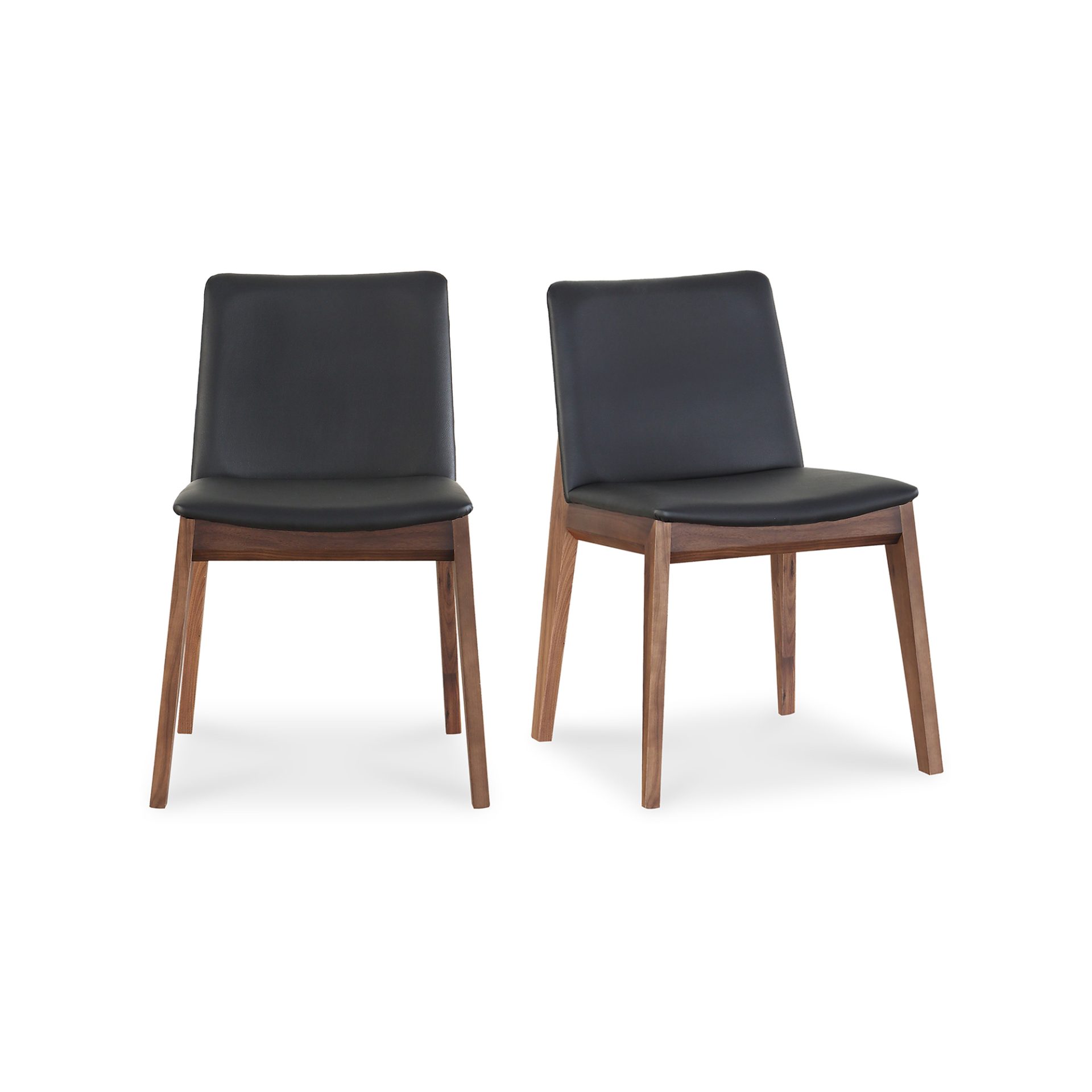 Solid American walnut with a top quality polyester upholstery seat give the Deco dining chair its stylish good looks and makes it the perfect chair for a formal or casual dining room.