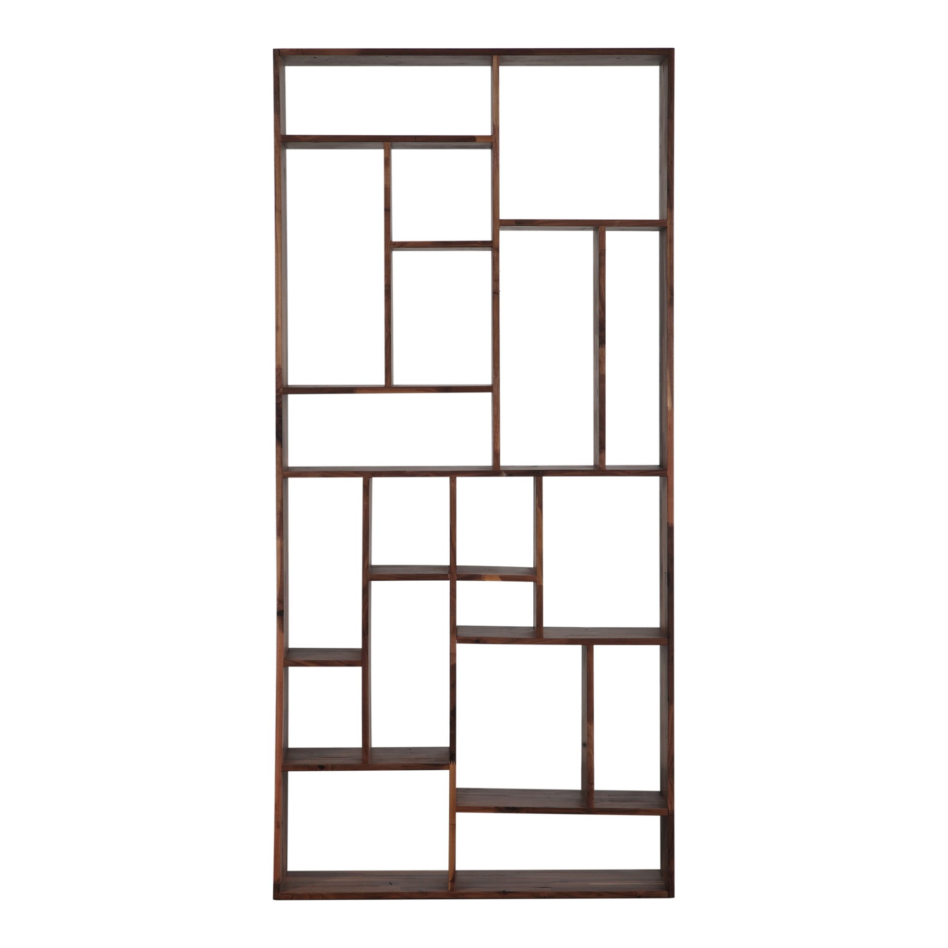 These shelves are made using many small pieces of hardwood that would otherwise end up being wasted. Instead we've painstakingly joined them together to create these masterful display units. Solid walnut.