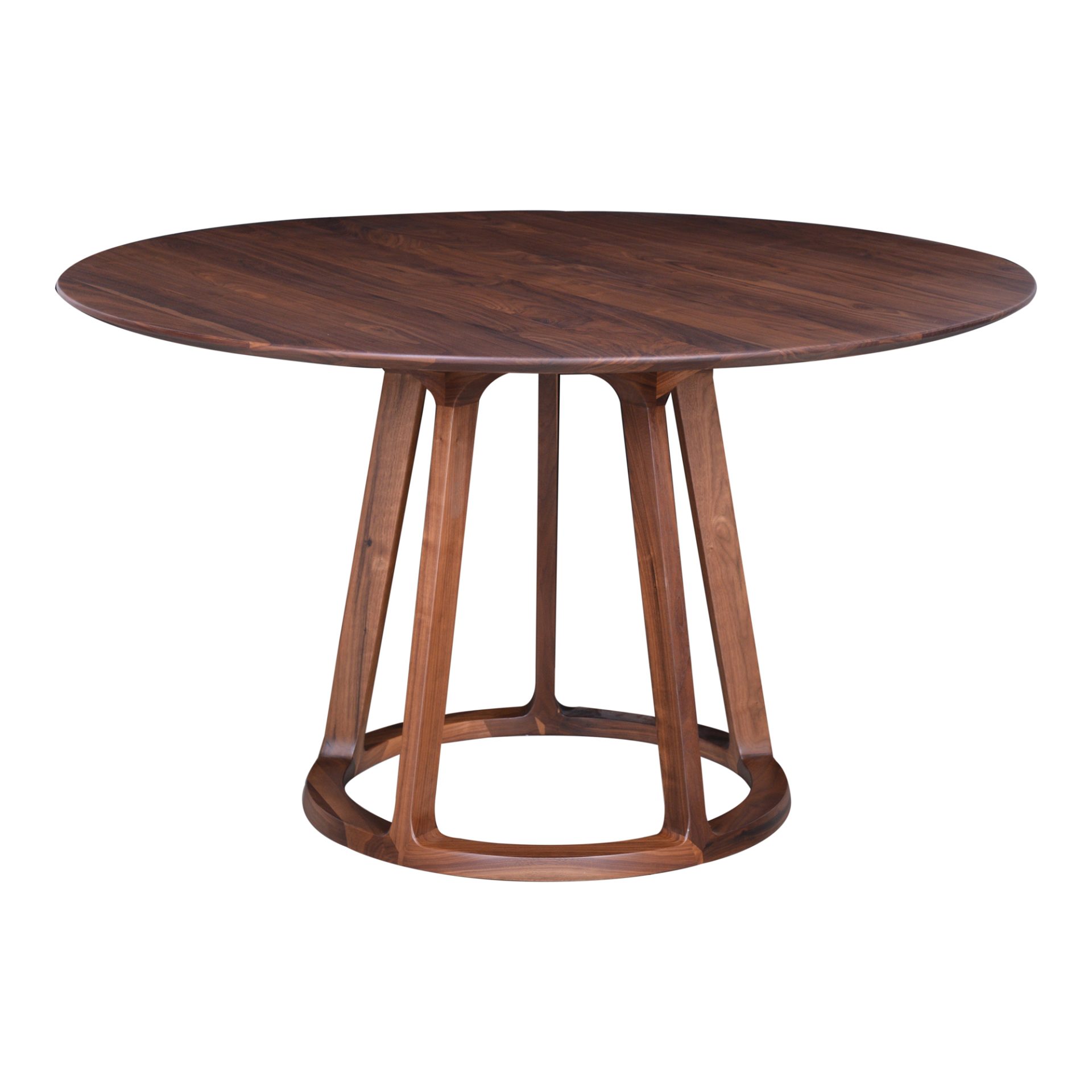 This beautifully rounded dining table is a unique accent just on its own - but would look entirely more fabulous with some company