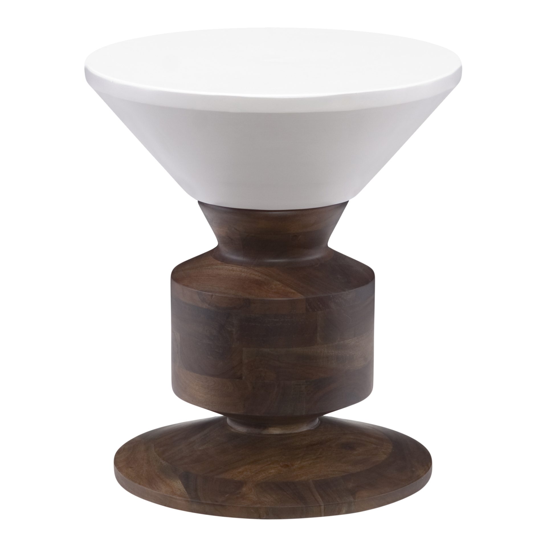 This two tone solid wood stool fits in well in many design schemes. Features natural wood and either a grey or white top. Made of Solid Acacia Wood and MDF.