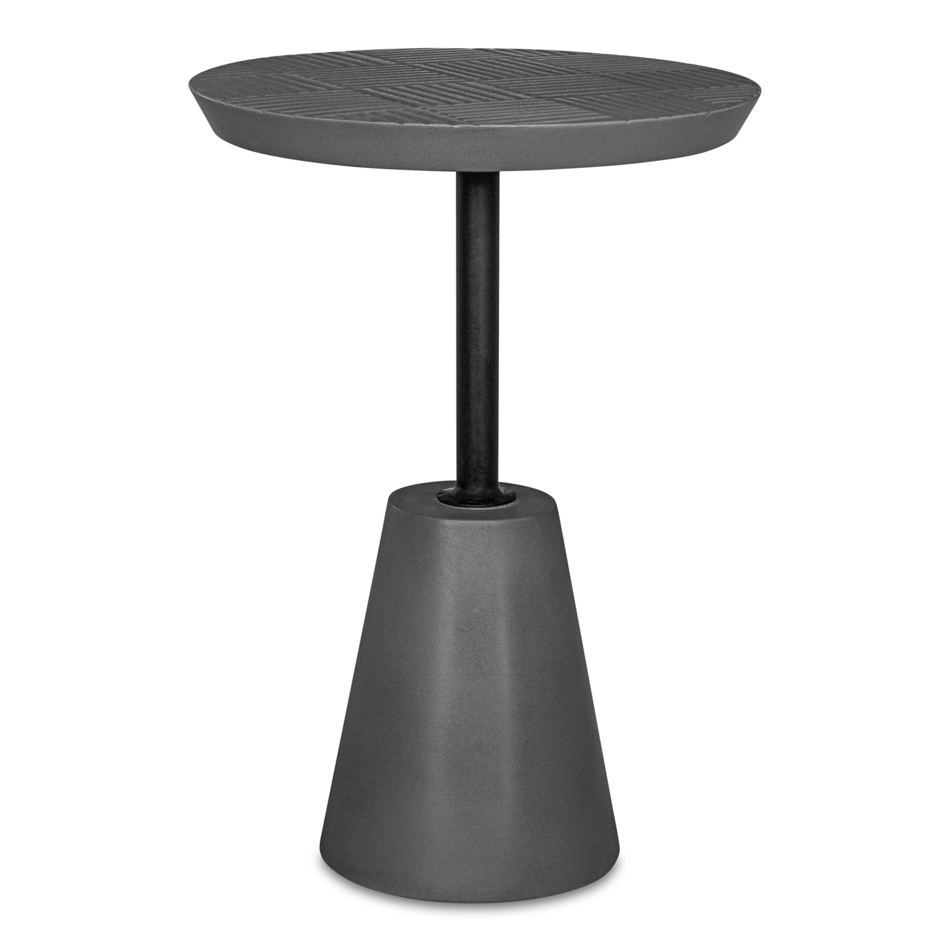 The Foundation Outdoor Accent Table is a building block for creating the sleekest outdoor patio experience yet. A round