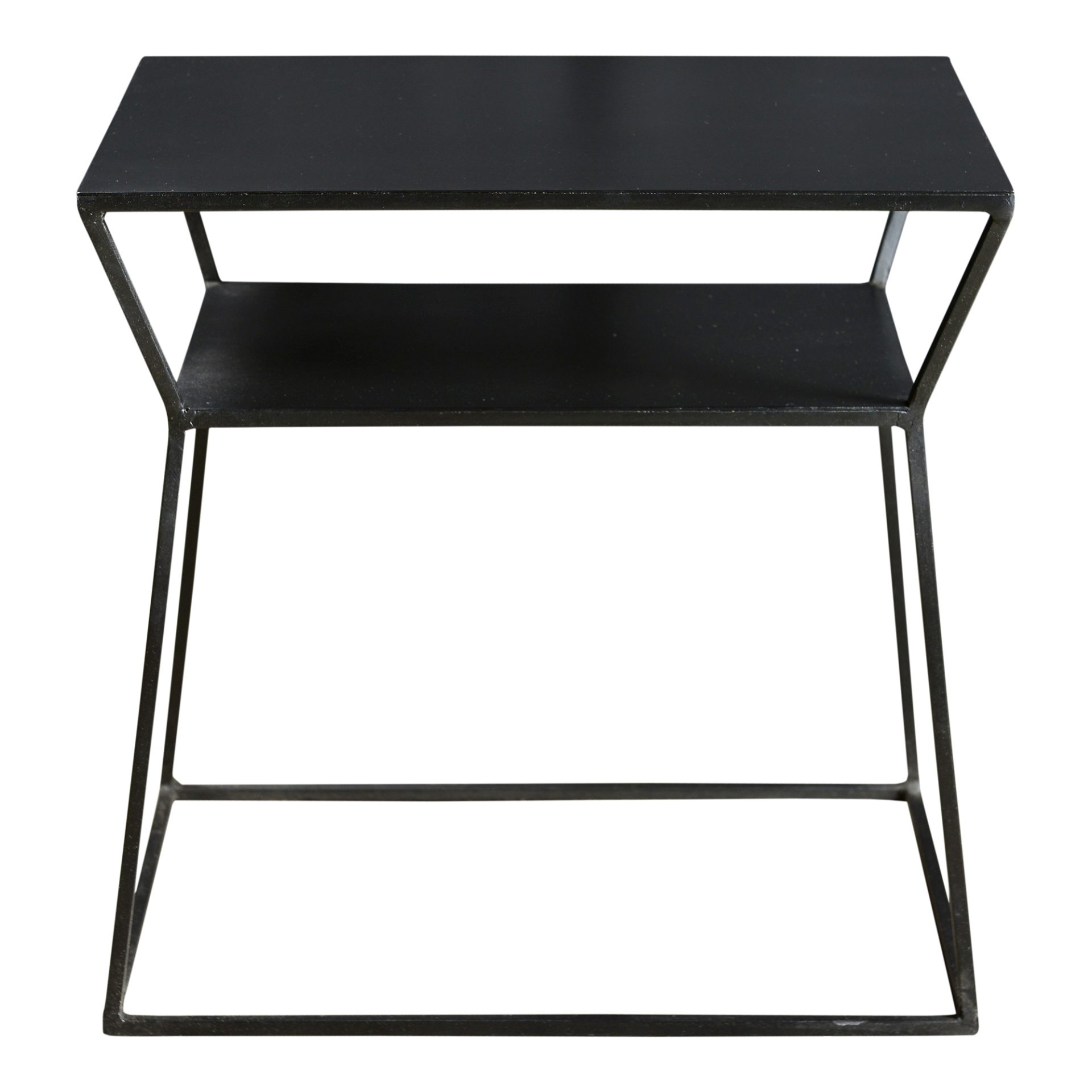 The Osaka Side Table features a solid metal construction with a matt-black finish