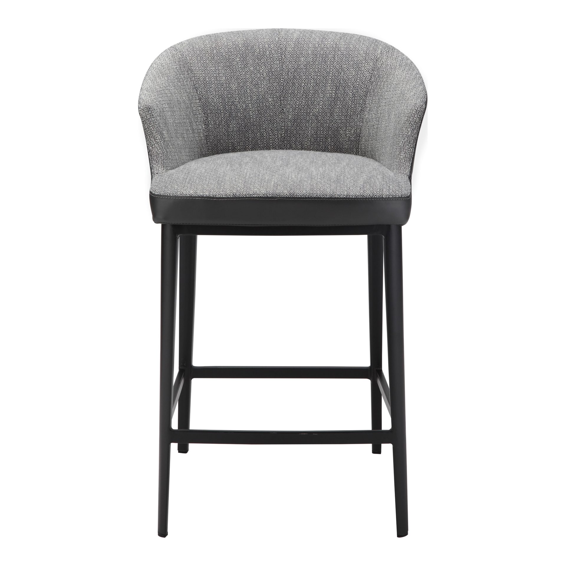 The Beckett counter stool features a durable upholstered seat mix with a sleek
