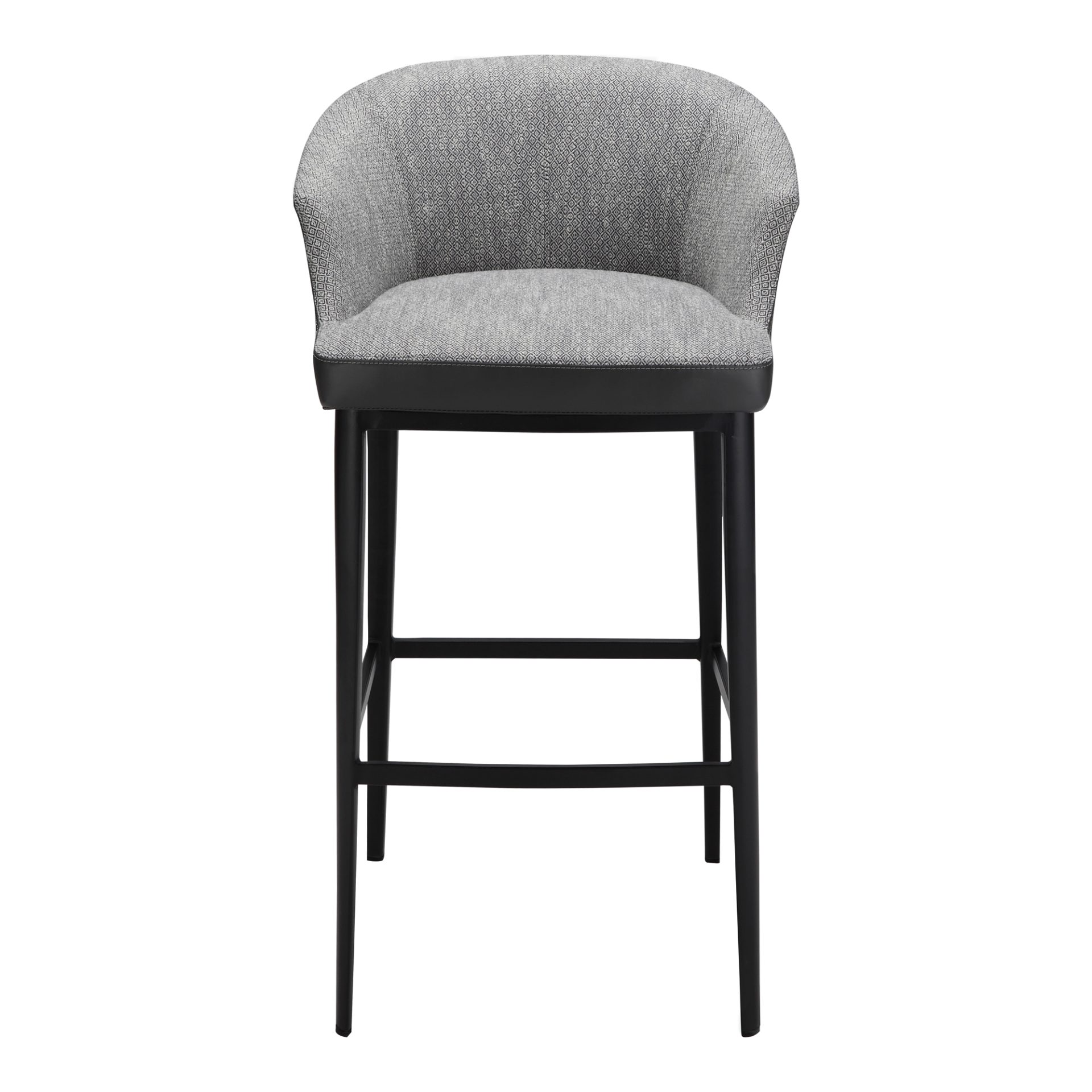 The Beckett Barstool features a durable upholstered seat mix with a sleek
