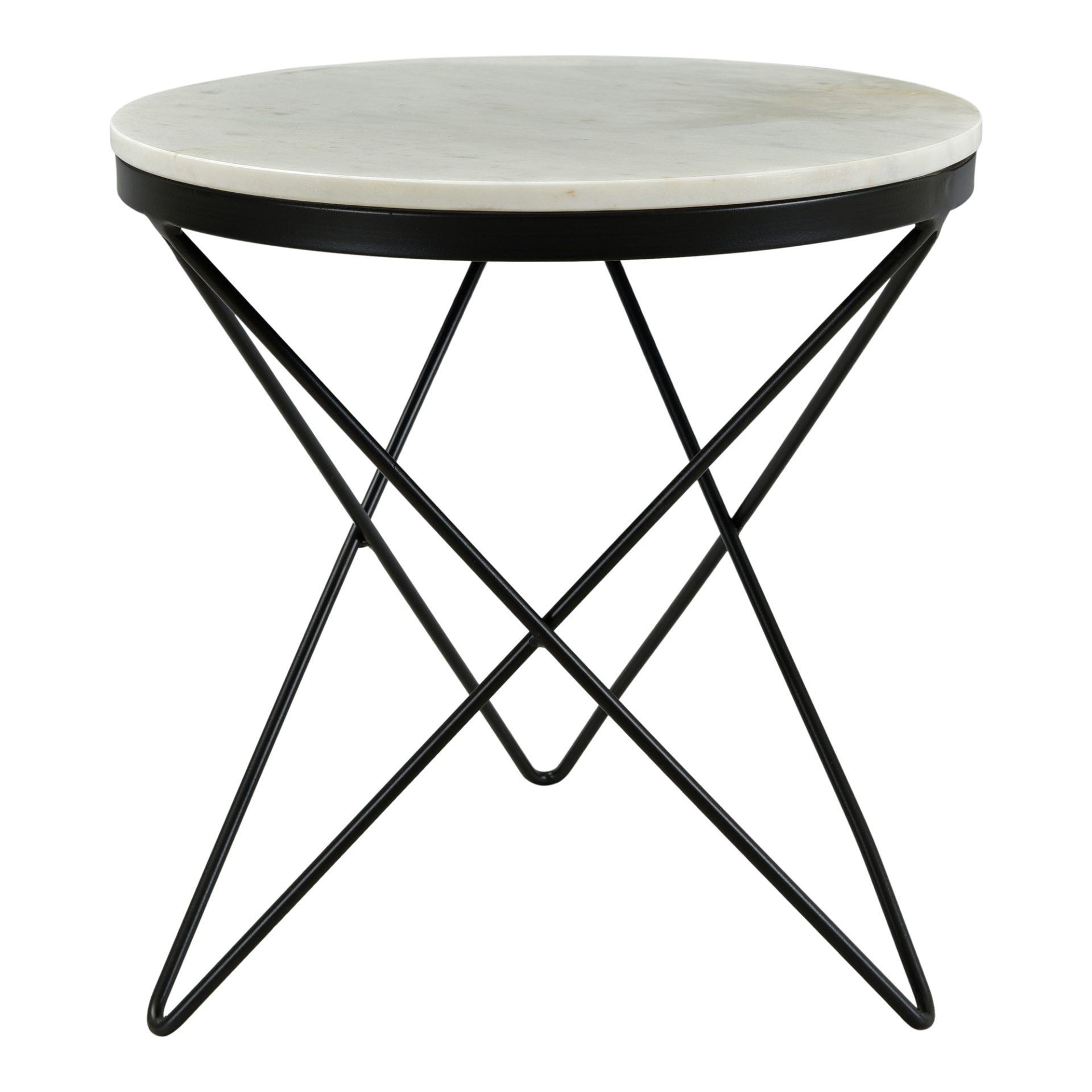 An intricate iron base meets a glam tabletop to create the Haley Side Table. No assembly is required with this striking side table