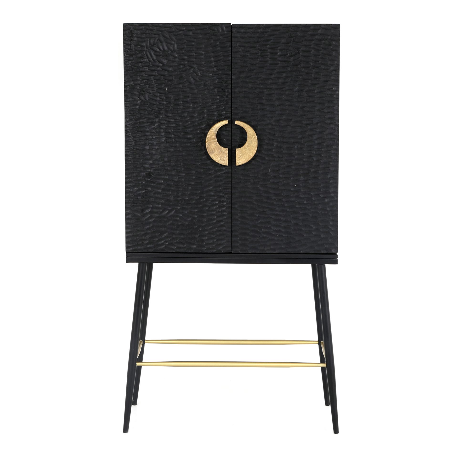Keep your favorite drinks stored in style with the Hope bar cabinet. The sleek black finish