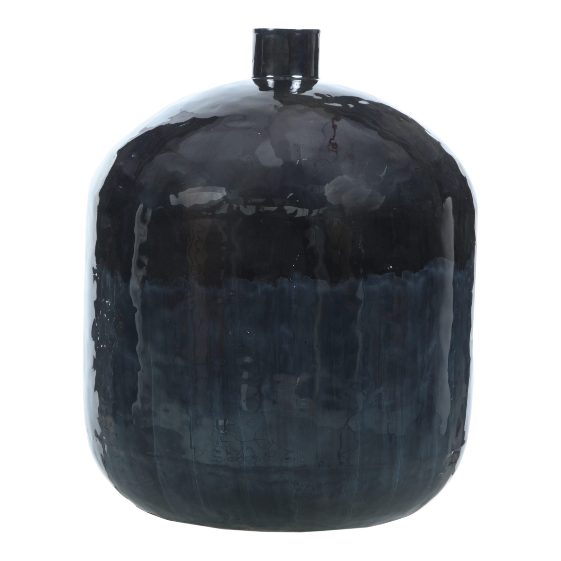 The Blue Mountain Vase is painted in a dark blue enamel that gives it a magical glow. With the color of moonlight and a generous size