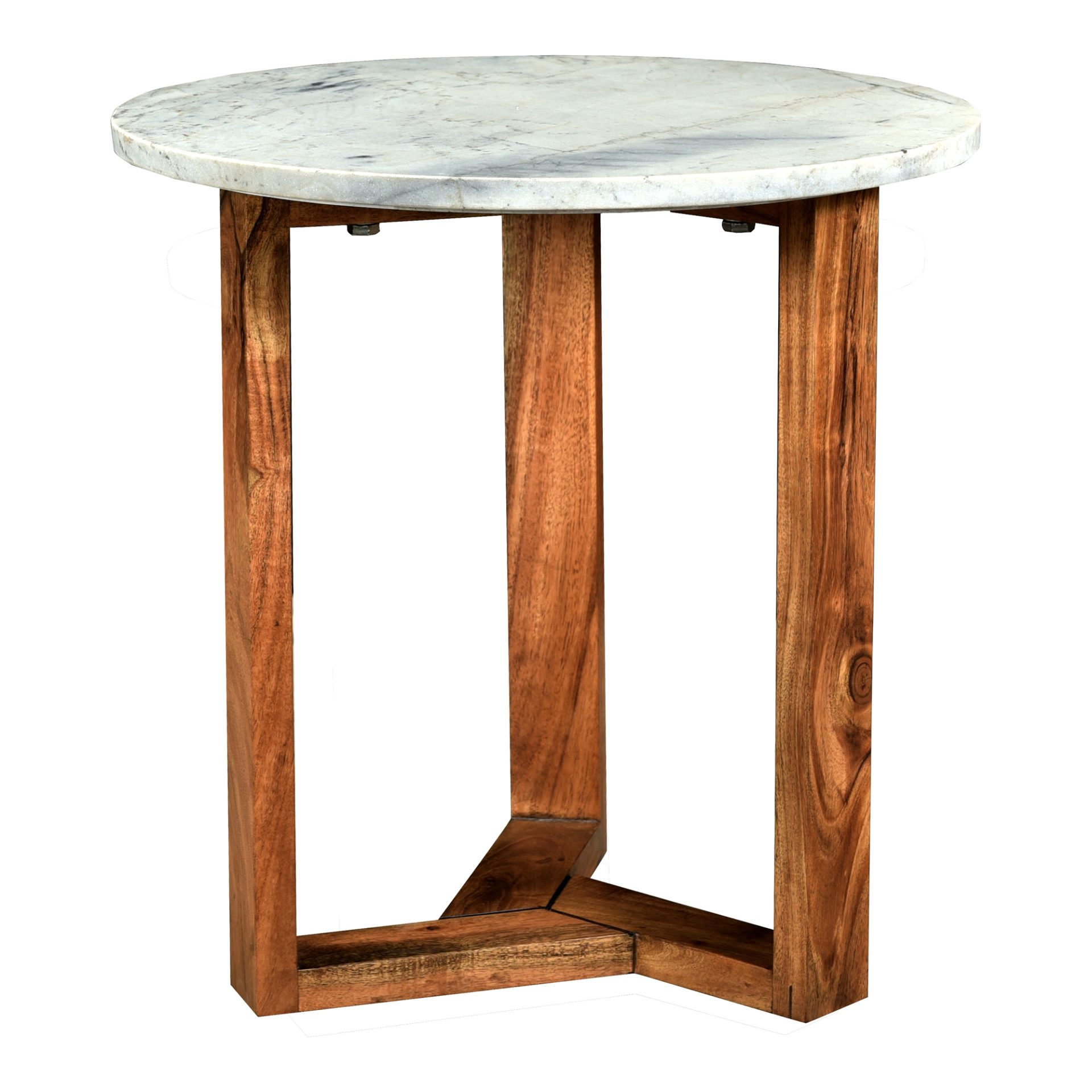 A classic staple that will transcend every dining situation. The Jinxx Side Table evokes modern simplicity with its geometric base made from solid acacia wood. Jinxx’s Satwaria marble tabletop is heavily veined with darker grey and charcoal striations