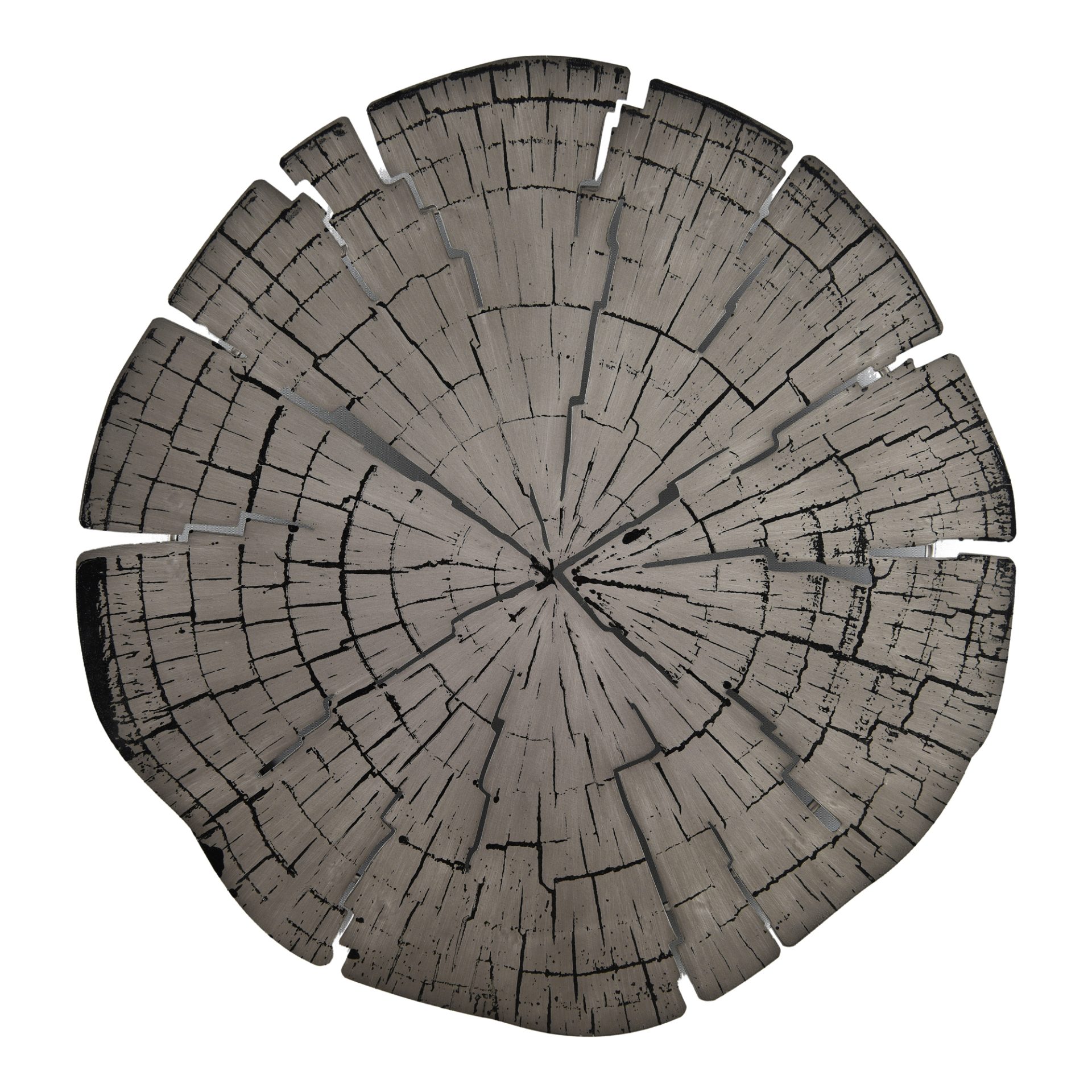 This metal wall art represents a cross-section of an ancient tree. The large size makes for a nature-inspired way to fill a large wall. Easy to hang for an instant style update to your home.