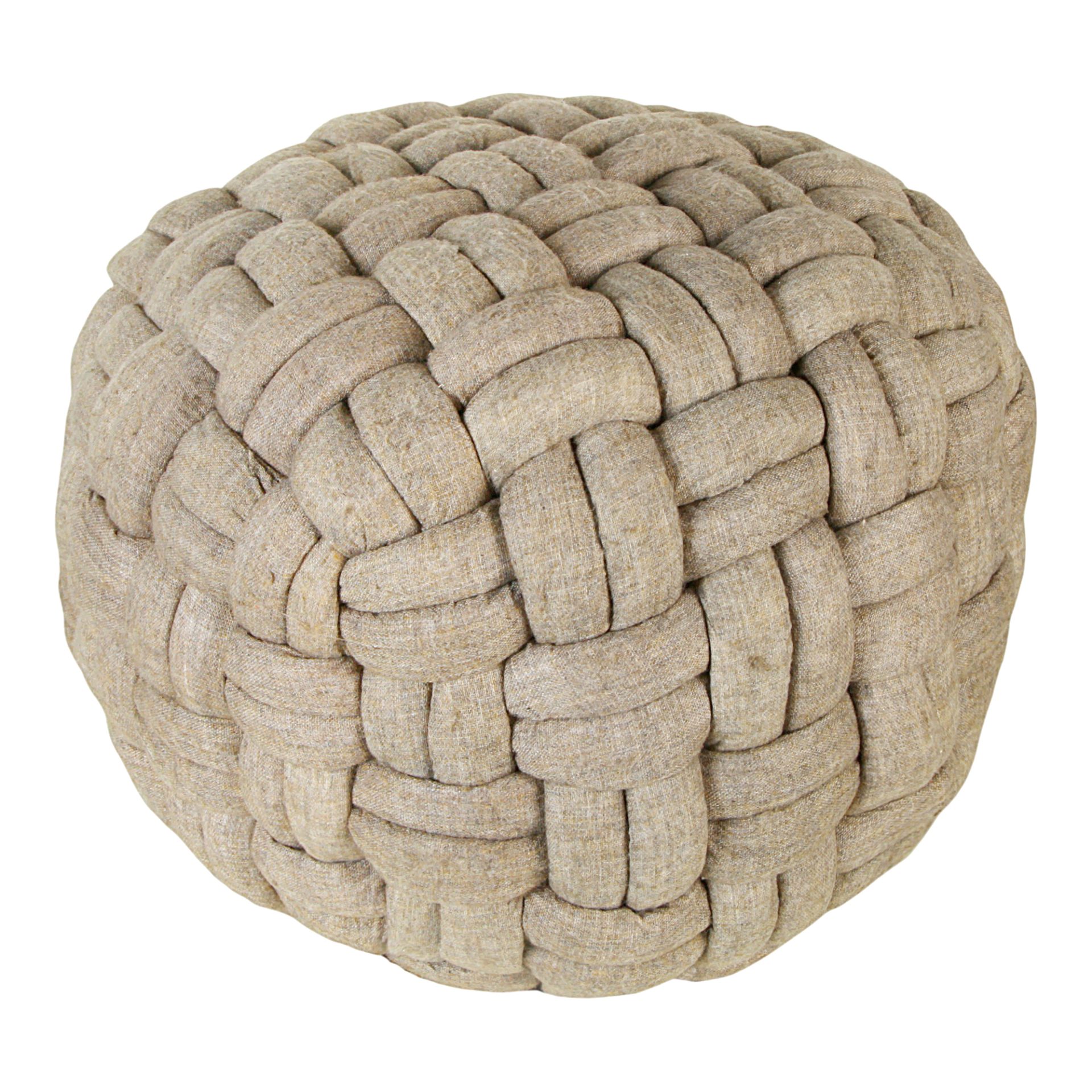 Add an invitingly warm texture to a room with this over-sized cable-knit wool pouf - made with luxurious pashmina wool.