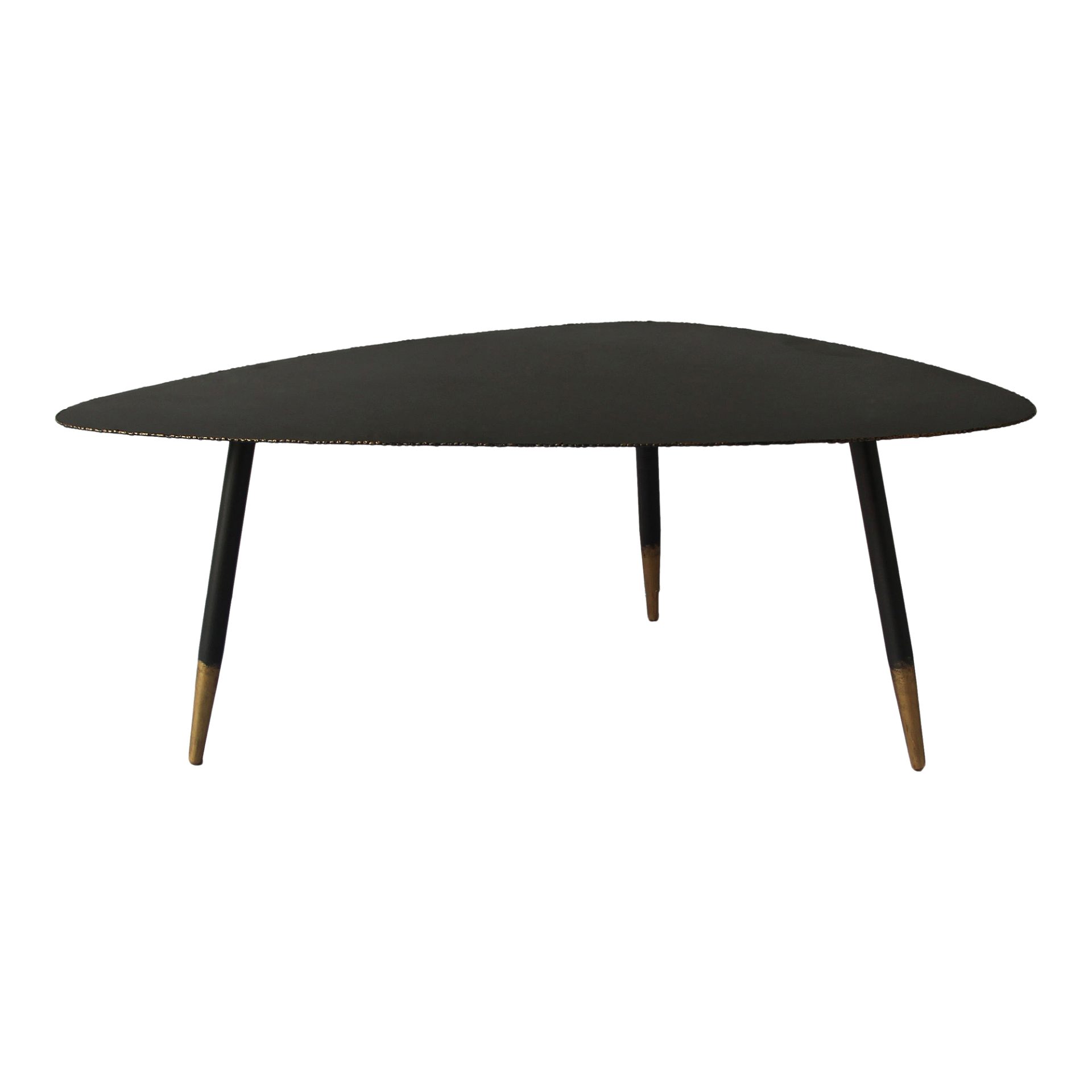 The Bruno Coffee Table offers industrial style with a streamlined design. Its gold detailing makes it elevated yet simple.