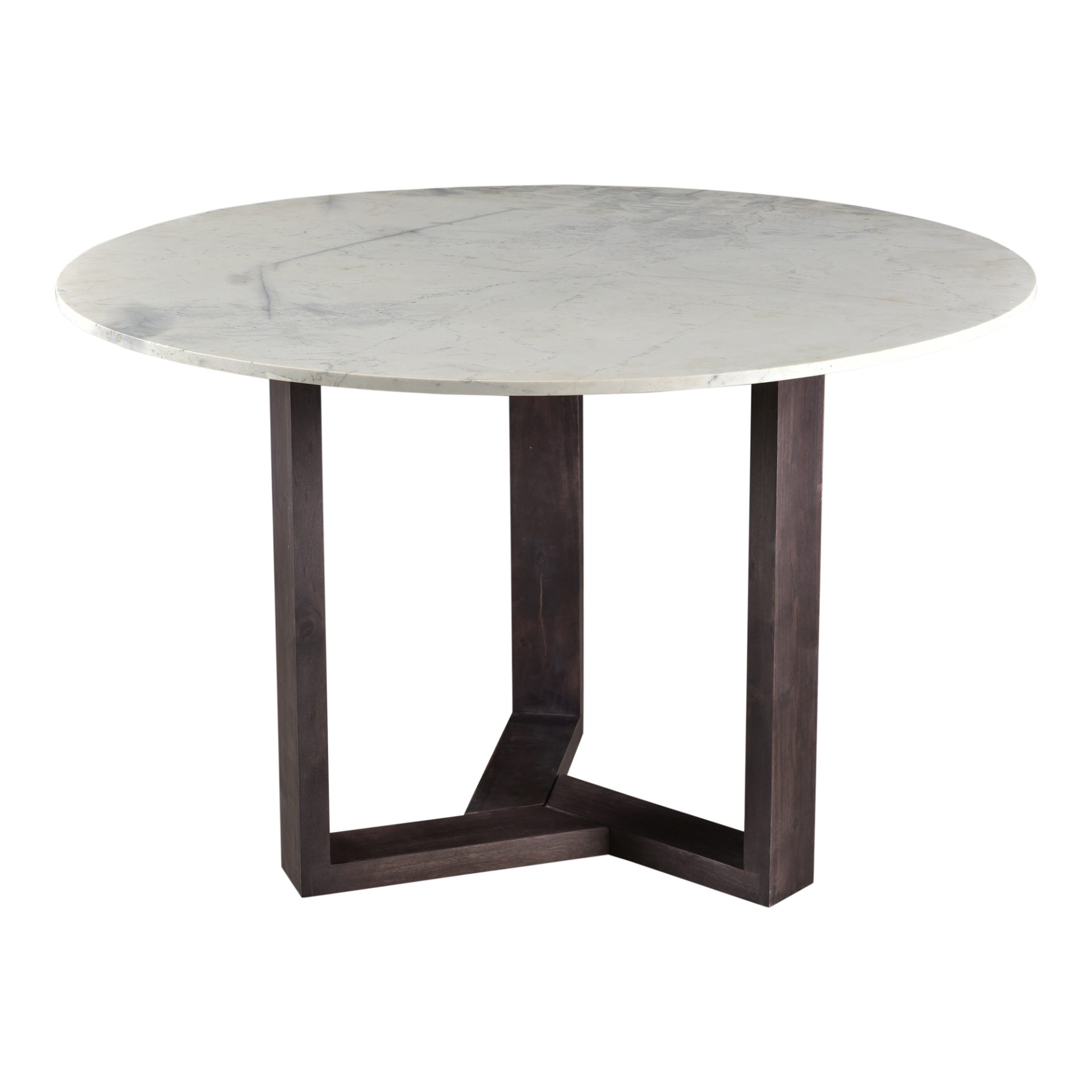 A classic staple that will transcend every dining situation. The Jinxx Dining Table evokes modern simplicity with its geometric base made from solid Acacia wood. Jinxx’s Satwaria marble tabletop is heavily veined with darker grey and charcoal striations