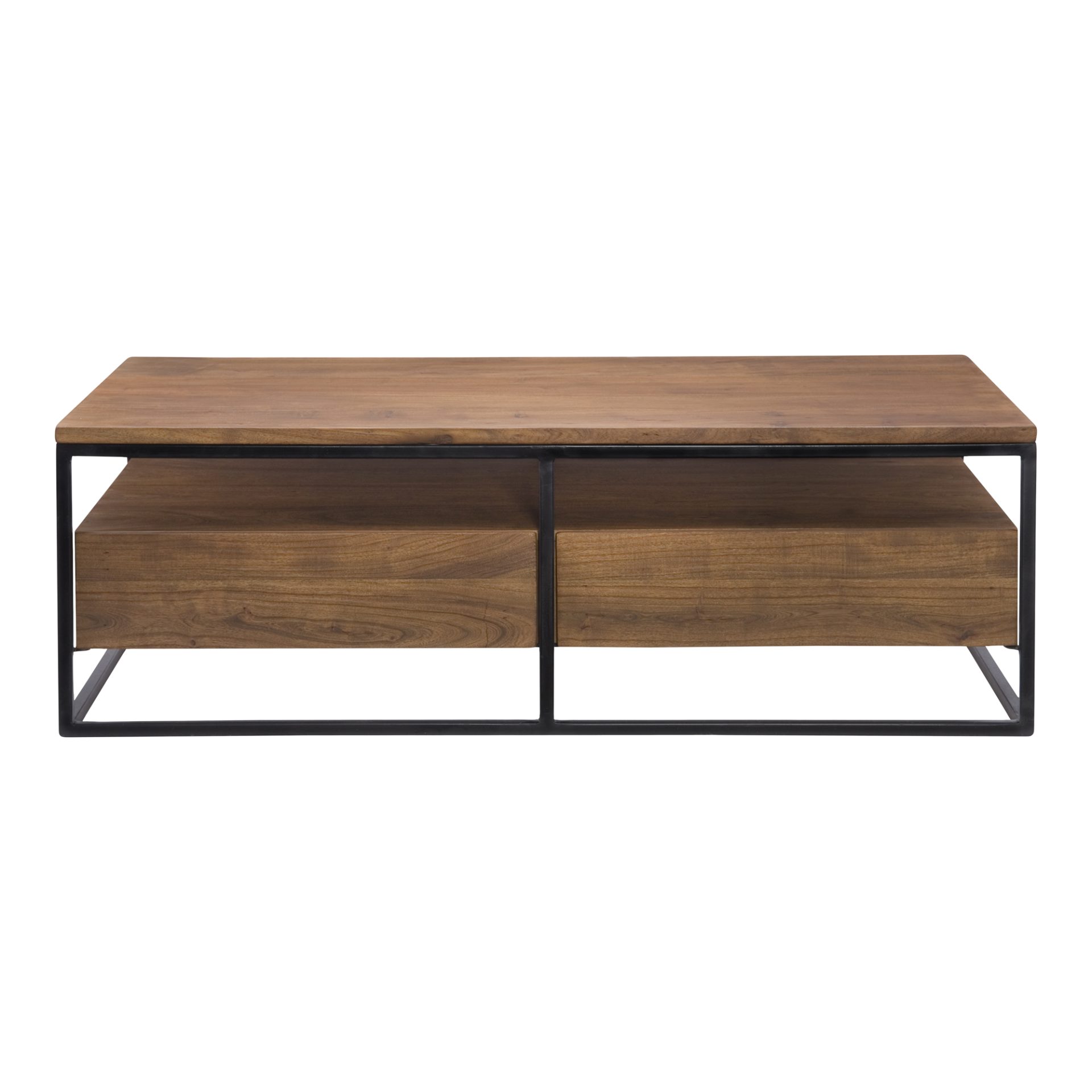 The Vancouver Coffee Table is a sleek contemporary style constructed with an iron frame and solid acacia wood mix. Its design allows us to add drawers for storage making it practical for every household living.