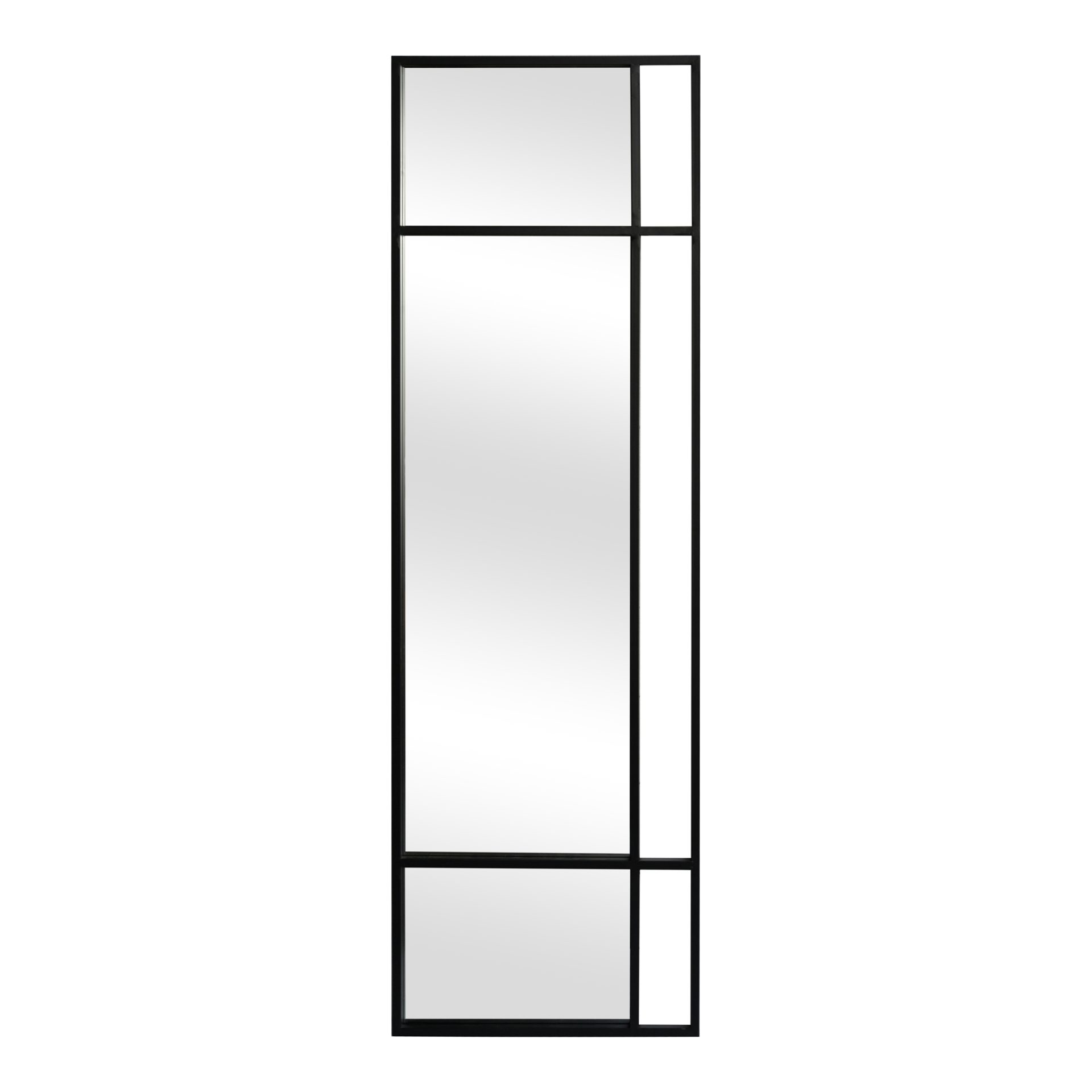 The Grid mirror is a tall-narrow mirror with an overlaid iron frame