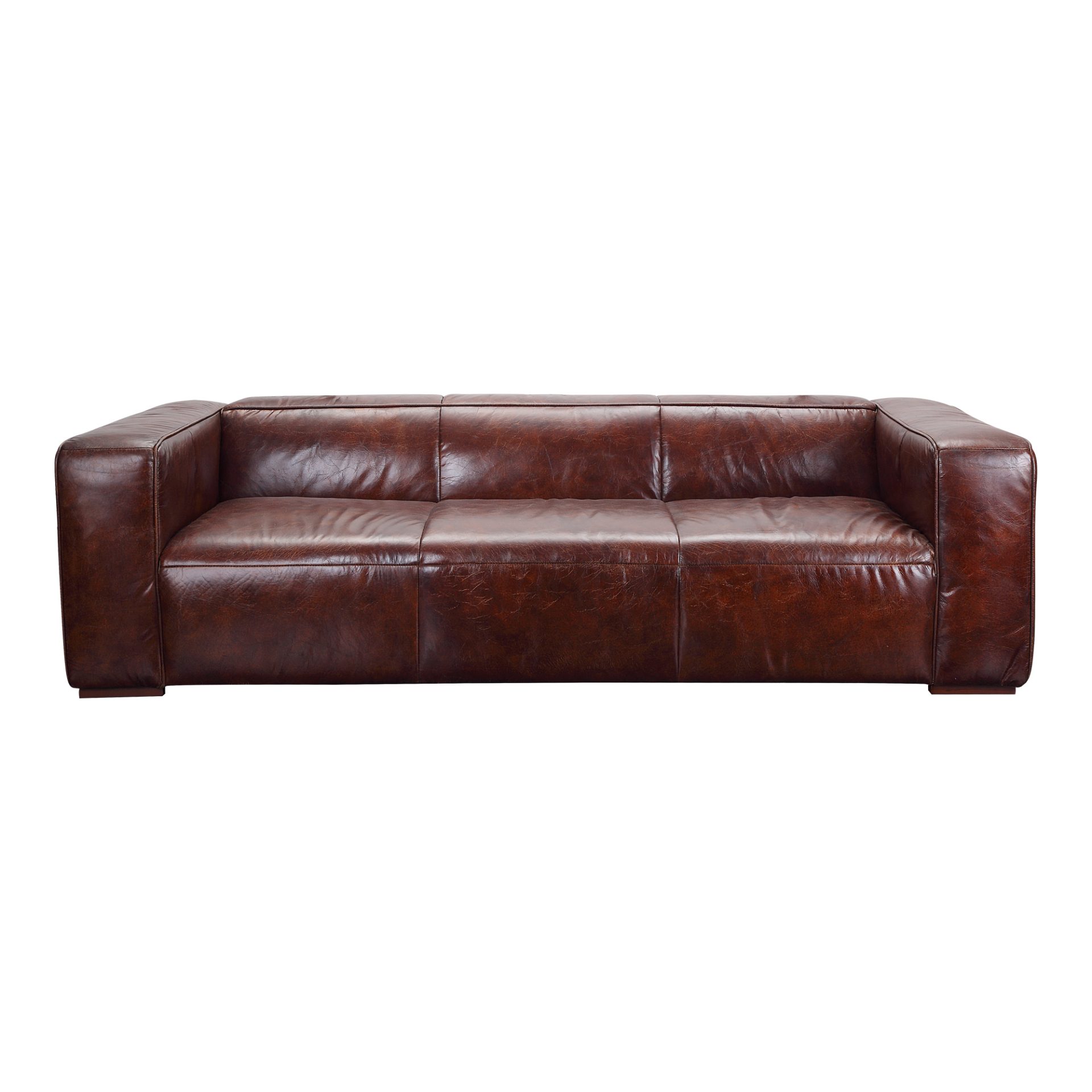 The Bolton Sofa's top-grain leather and minimalistic design combine to make a great first impression. With an ample seating area that will comfortably fit four people